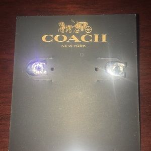 Coach “C” studded sterling silver earrings